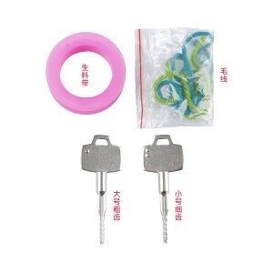 卷帘门十字锁两件套（大号粗齿、小号细齿）十字试开钥匙套装 十字毛线开