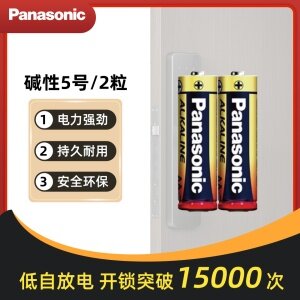 松下5号【一卡两粒】 松下Panasonic5号五号AA碱性电池LR6高性能1.5V环保鼠标遥控玩具 指纹锁电池