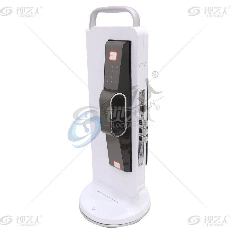 智能锁 旋转 大 展架 白色 无字 指纹锁 展架