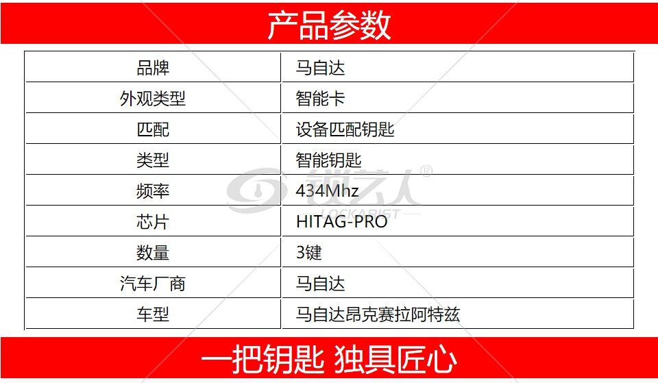 马自达昂克赛拉特瑞兹智能卡(国产)-3键-434MHz-HITAG-PRO芯片 昂克赛拉智能卡 特瑞兹智能卡