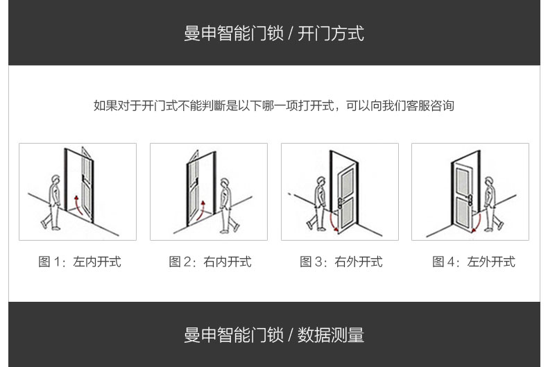 曼申指纹锁家用防盗门锁电子智能锁指纹密码锁智能门锁刷卡锁大门  ILOCK3 曼申ilock-A3-酷跑3
