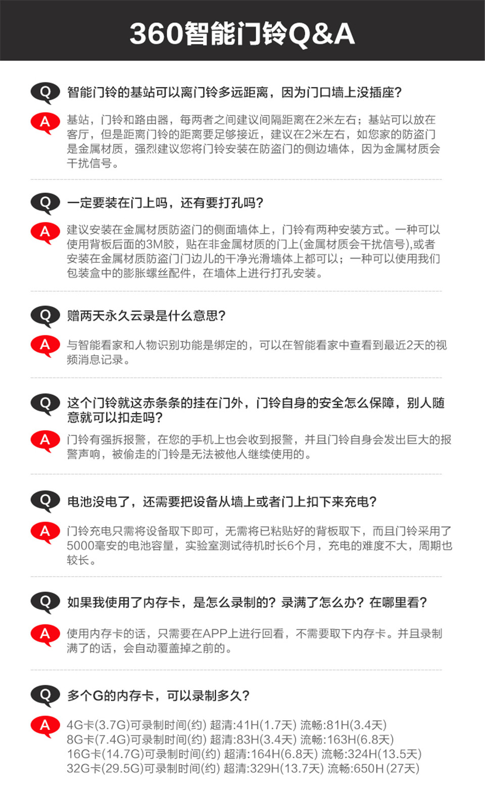 360 智能 可视 门铃 无线 家用 电子 猫眼 摄像头 wifi 高清 夜视 远程 摄像机